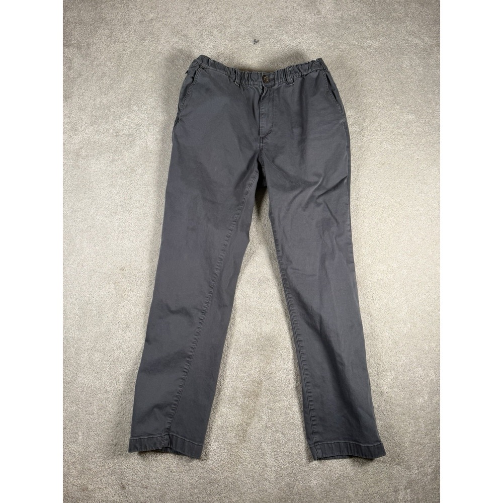Chubbies Oxford Pants Men's M Drawstring Casual Elastic Waist Flip Hem Gray Blue